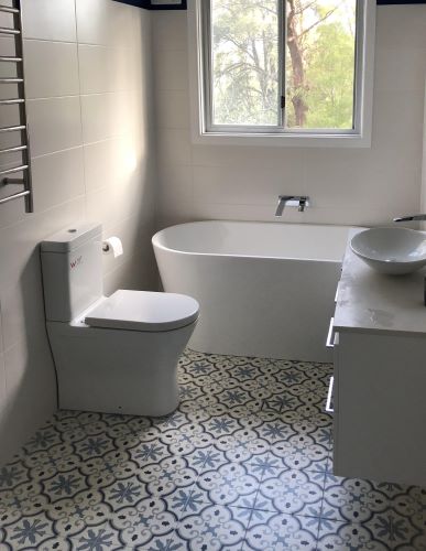 Blue bathroom tiles Sydney